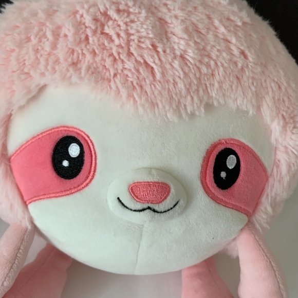 Squishable Pink Sloth Cuddly Cute Kawaii Fuzzy Plush Doll Stuffed 11" by 9" - Picture 2 of 9